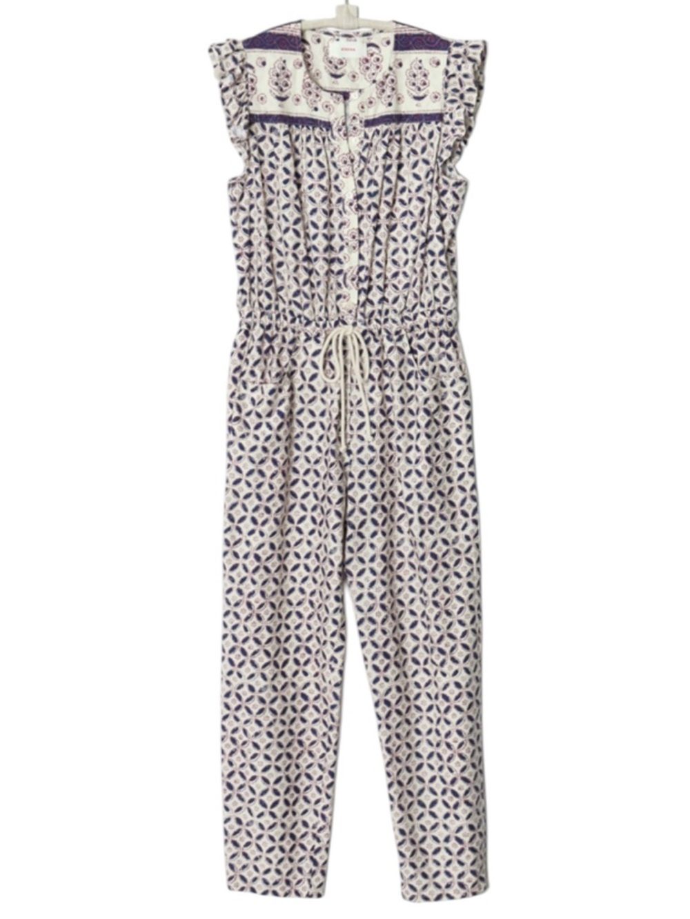 XiRENA Liam Sand Castle jumpsuit with ruffles & drawstring XS like new condition - Picture 3 of 15
